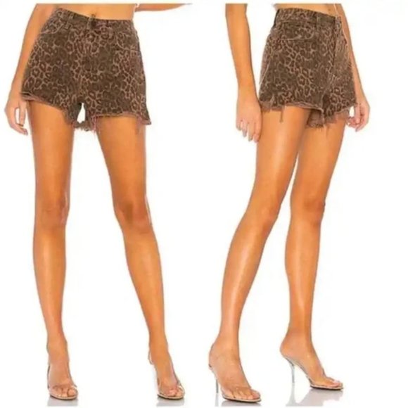 Alexander Wang Hi Rise Bite Shorts in Leopard Print Size 24 - Picture 2 of 6